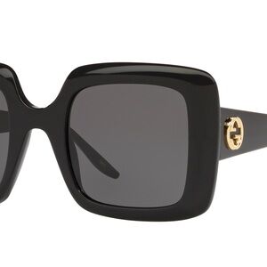 Gucci Black and Gold Square Sunglasses
